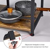 Yaheetech Industrial Baker's Rack Kitchen Island with Mesh Basket Shelves view 7