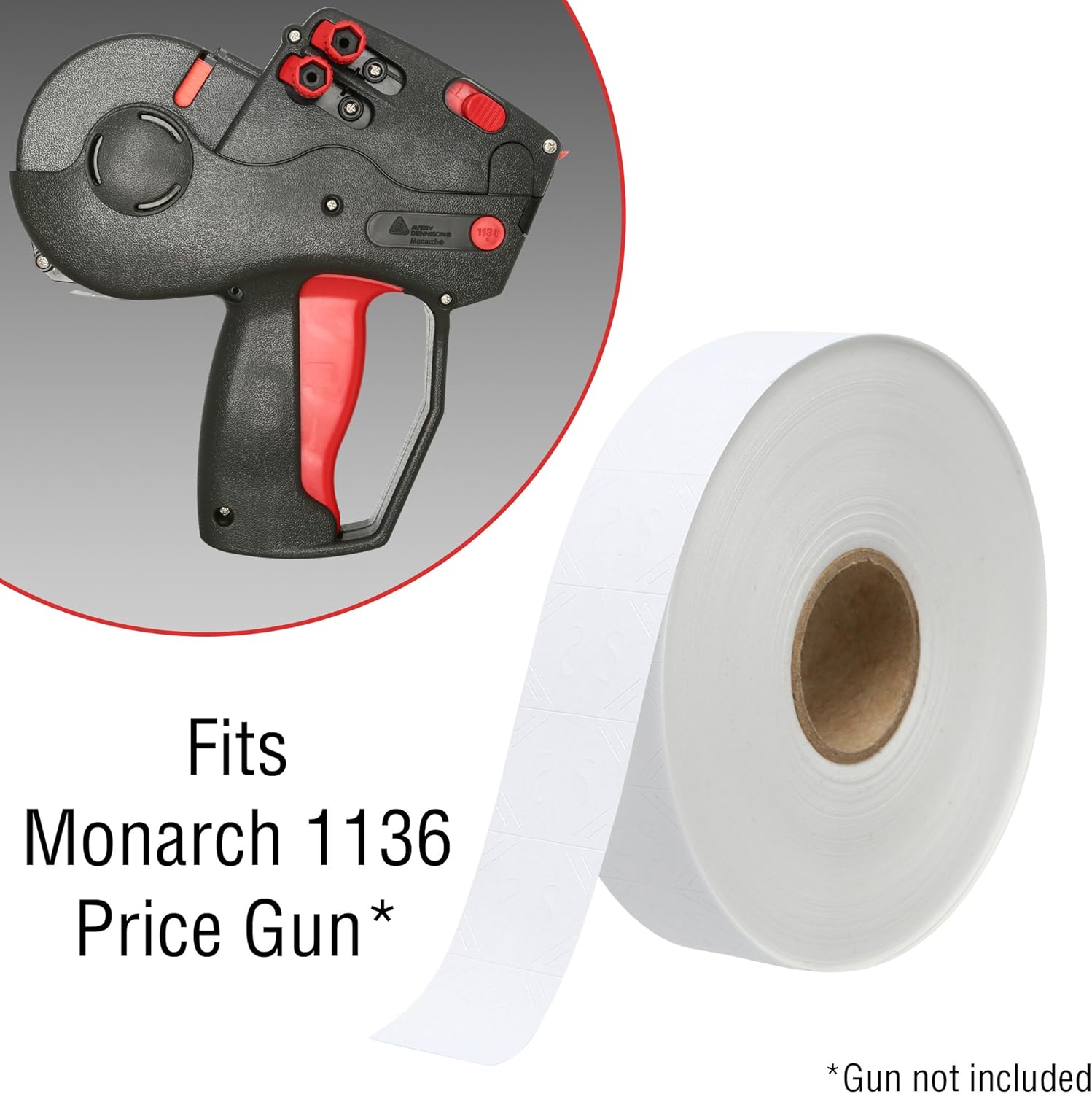 White Pricing Labels for Monarch 1136 Price Gun – Case of 8 Sleeves, 112, 000 Pricemarking Labels Value Pack – Bonus Ink Rolls Included : Office Products