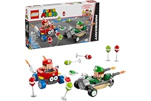 LEGO Super Mario: Mario Kart Baby Mario vs. Baby Luigi - Collectible Toy Building Set for Kids, Boys and Girls, Ages 8+ - Nintendo Mario Kart Toy for Fans - Gift Idea for Birthdays - 72034
