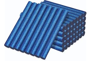 Glitter Sapphire Blue Hot Melt Glue Stick, Manarty 48 PCS Full Size 0.43" Dia x 4" Long Sticks, Adhesive EVA Glue Sticks Standard for Home Office Project Seal Stamp DIY Art Craft Decoration