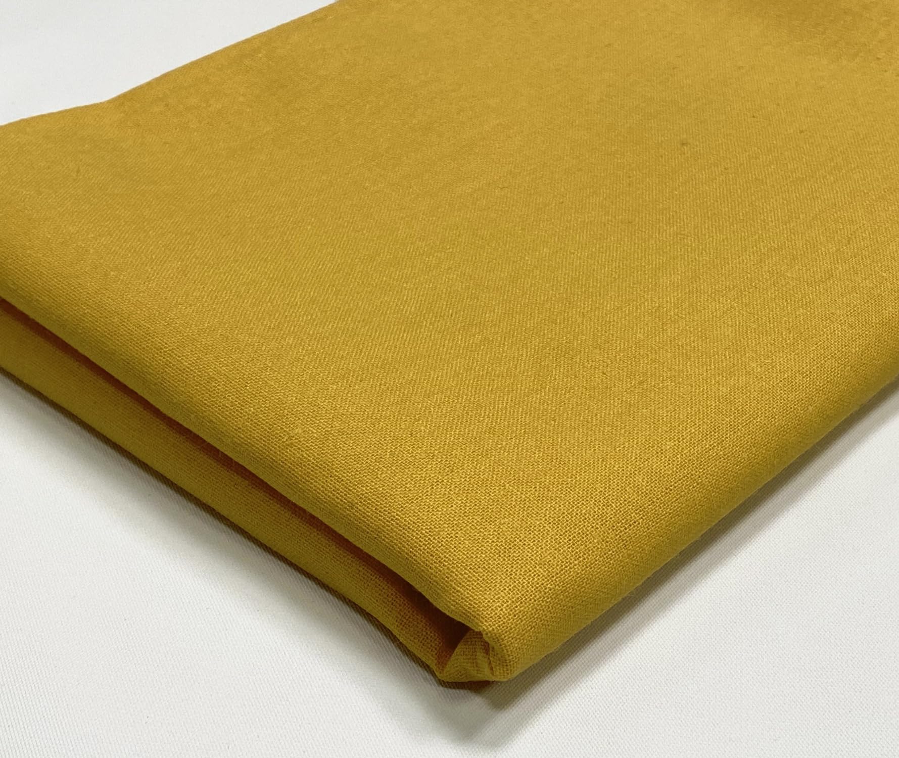 A-Express Plain Cotton Fabric - 60 Inches 150cm Extra Wide Per Metre - 150 GSM Viscose Material - for Clothing, Quilting, Curtain Lining, Sheeting, Costume, Dress, Bedding - Mustard 5 Meters — image 1
