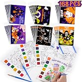 Halloween Party Favors for Kids, 24 Pack Coloring Books Bulk & Goodie Bags | Goodie Bag Stuffers, Non Candy Trick or Treat Toys, Classroom Carnival Prizes, Boys Girls Crafts Gifts, School Party Supplies