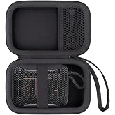 for JBL Go 5/4/3 Ultra Portable Speaker Hard Travel Case, Black | Protective Storage Bag with Mesh Pocket &amp; Hand Strap, Shockproof EVA Carrying Box, Soft Lining