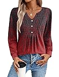 Zeagoo Tops for Women Trendy Fall Long Leeve Tops