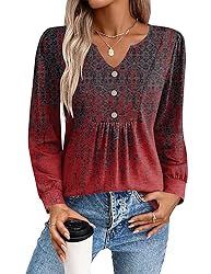Zeagoo Womens Plus Size Long Sleeve Tops Fall Tops