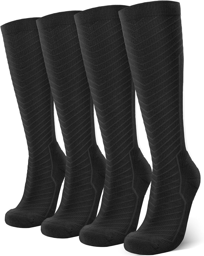 SONORAN 20-30 mmHg Compression Socks Women Men Black 2 Pairs S/M