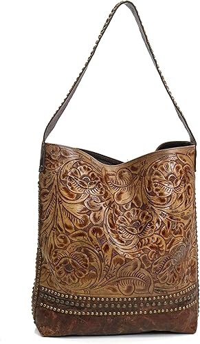 tooled leather luggage