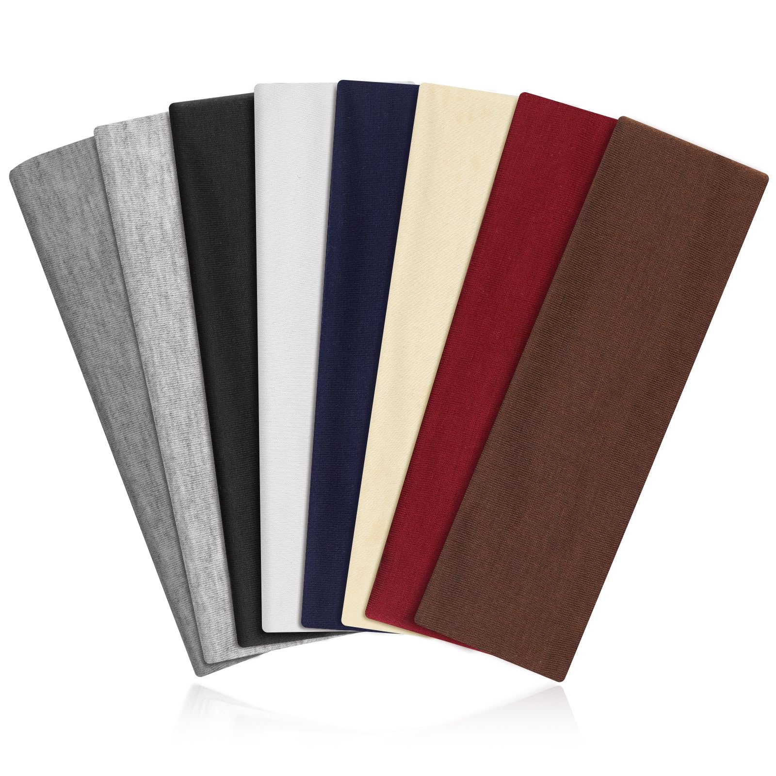AWUMBUK 8 Pcs Headbands for Women's Hair, Fashion Hair Bands for Women Men Soft Ladies Headband Elastic Head Bands Yoga Gym Hair Accessories Multicoloured
