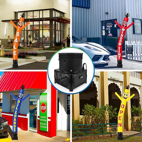 1/4 HP WACKY WAVING INFLATABLE TUBE GUY AIR BLOWER, 200W INFLATABLE TUBE MAN BLOWER FAN, FITS 9″ DIAMETER INFLATABLE DANCER