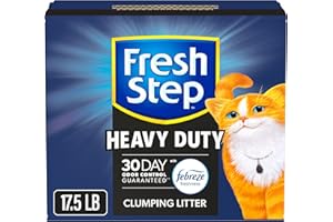 Fresh Step Clumping Cat Litter, Heavy Duty Advanced, Long Lasting 30-Day Odor Control with Odor Eliminating Carbon, 17.5 lb