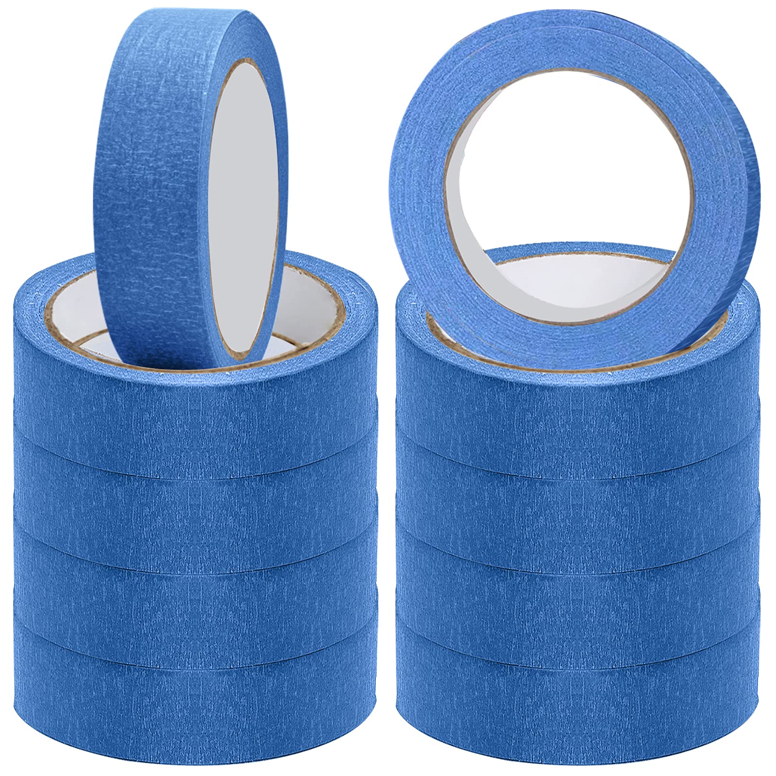 Decorating Masking Tape for Painting Blue Decorators Tape Painters Tape 3D Printer Tape for Artist Indoor 10 Rolls 25mm