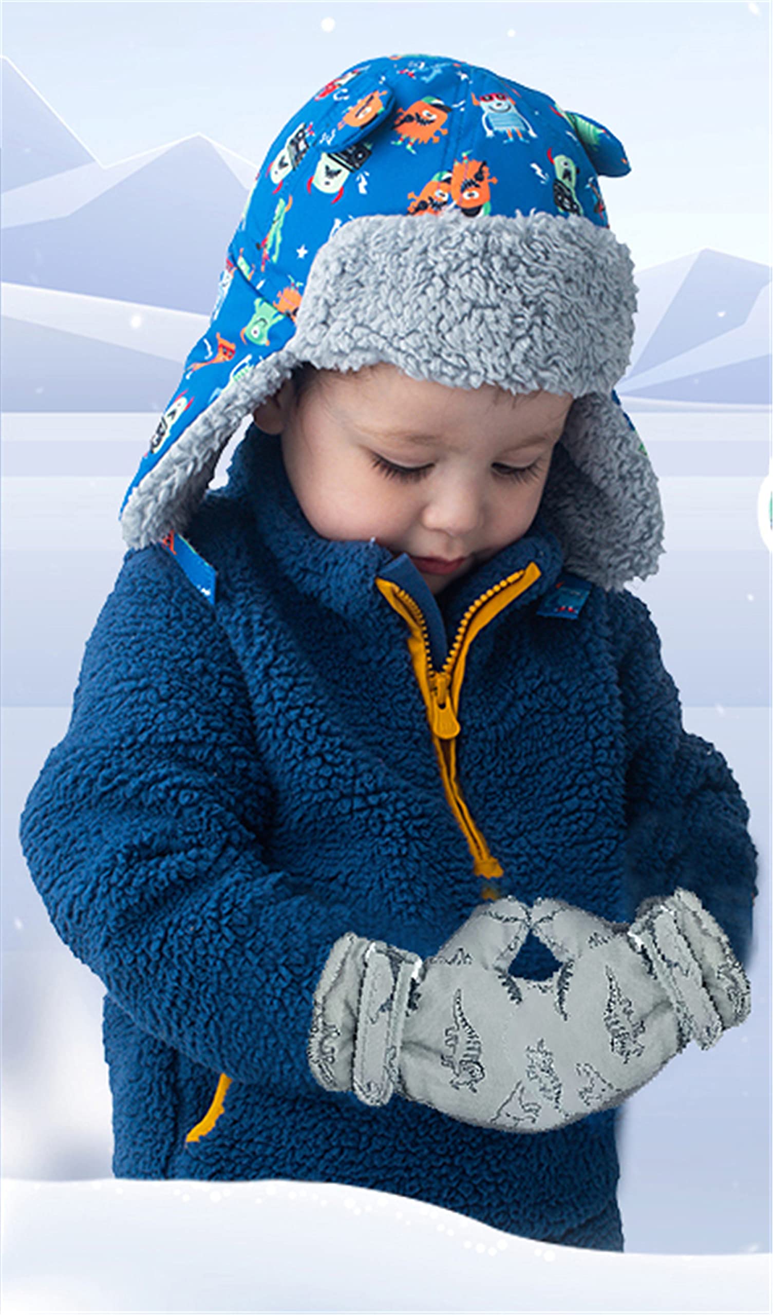 Urban Virgin Infant Baby Toddler Kids Winter Mittnes Lined Fleece Warm Waterproof Ski Snow Gloves For Boys Girls