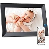 Digital Picture Frame Wi-Fi 10.1inch Smart Digital Photo Frame,Electronic Digital Picture Frames Load from Phone,1280x800 HD IPS Touch Screen-Share Photo/Video-Weather/Clock/Alarm-via Free APP-Black