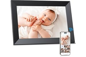 CIOWAIN Digital Picture Frame Wi-Fi 10.1inch Smart Digital Photo Frame,Electronic Digital Picture Frames Load from Phone,1280x800 HD IPS Touch Screen-Share Photo/Video-Weather/Clock/Alarm-via Free APP-Black