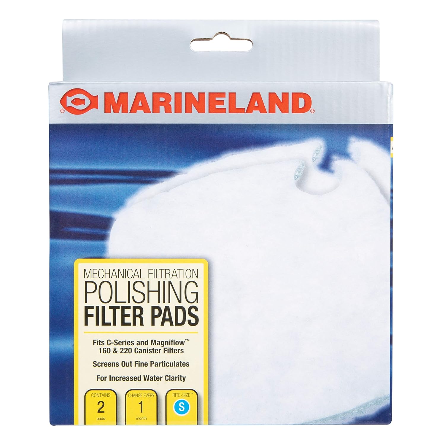 Marineland PA11480 C-160 & C-220 Canister Filter Polishing Filter Pads, 2-Pack