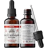 Sweet Wormwood Organic Tincture - Natural Intestinal Cleanse and Digestive Cleanse Supplement - Wormwood Herb Extract for Detox - Made in USA - 2 Fl Oz (Sweet Wormwood - 2 Fl Oz)