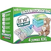 XXL Jumbo Size 47''X35'' Vacuum Storage Space Saver Bags Extra Large for Blanket, Bedding, Comforters (4 Pack)