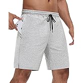 JWM Men's 7" Cotton Sweat Shorts White Grey