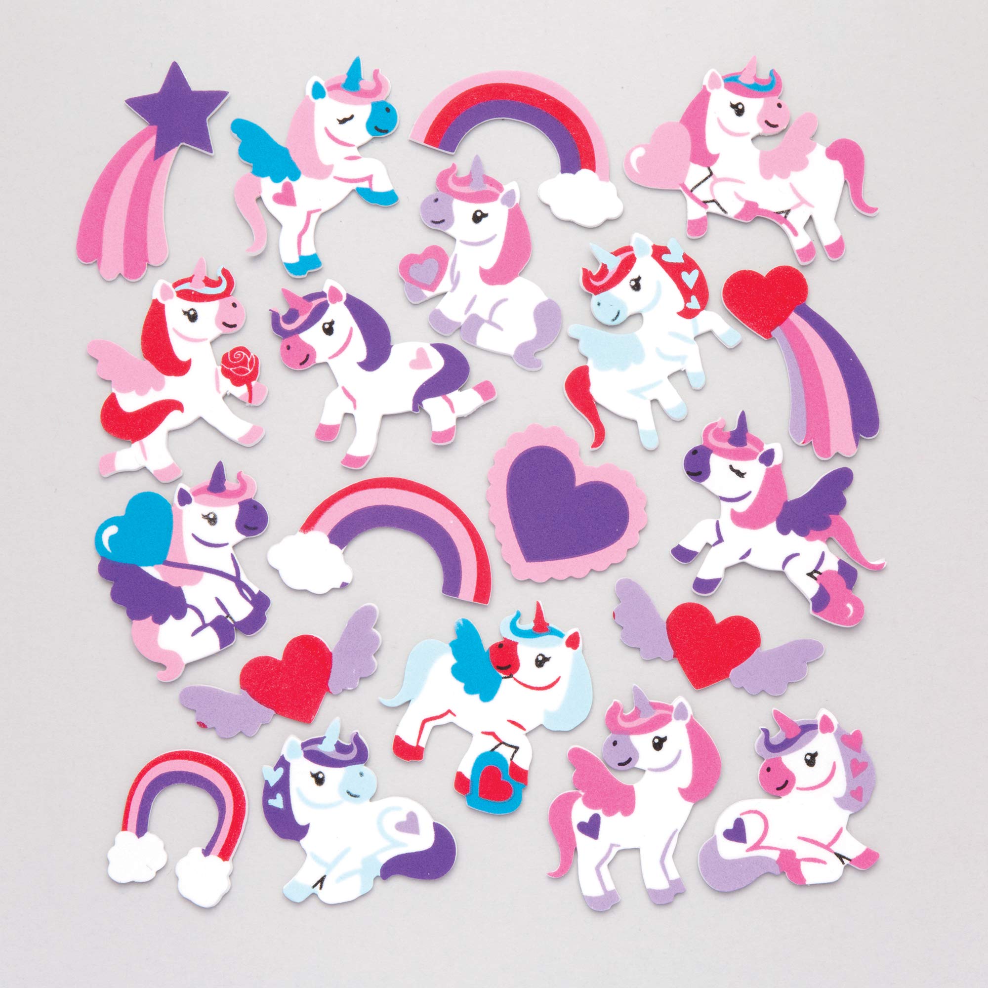 Baker Ross Love Unicorn Foam Stickers - Pack of 120, Valentines Days Crafts (AR975)