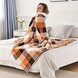 SOCHOW Buffalo Plaid Sherpa Fleece Throw