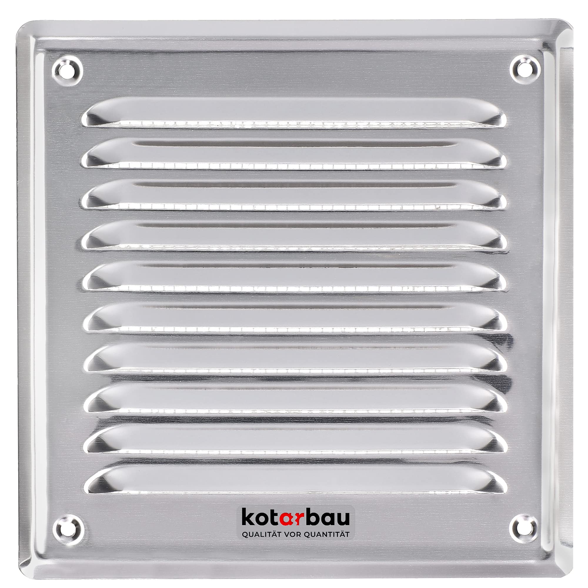 KOTARBAU® Vent Cover - Stainless Steel - 16.5x16.5 cm (6.5x6.5 inches) - Silver - Air Vent Grill - with Insect Screen - for Wall Ventilation - Corrosion Resistant