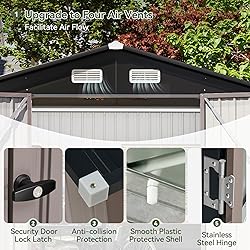 Aoxun 7x5 FT Outdoor Storage Shed with Base Garden