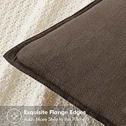 MIULEE Decorative Linen Euro Sham Pillow Covers