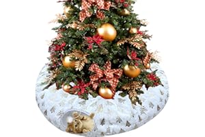 LUCKITTY Warm Fluffy Plush Christmas Tree Pattern Cat Tunnel Bed Under Christmas Tree with Premium Gold Foil & Hanging Plush Ball, 10-Inch Diameter 3-Ft Wide Round - Divert Cats from Decor Green