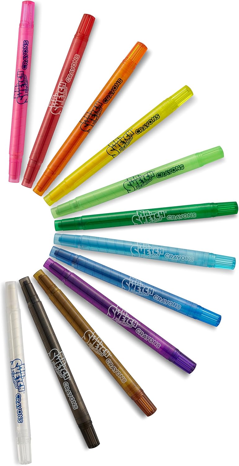 Mr. Sketch 1951200 Scented Twistable Crayons, Assorted Colors, 12-Count, Blue