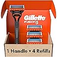 Gillette Fusion5 Men's Razor Handle & Blade Refills, 4 Count