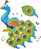 PLUS PLUS Puzzle by Number Peacock Building Blocks STEM Toy 5+ view 2