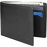Fadiant I Slim Wallet for Men -Thin Bifold Genuine Leather RFID Blocking Minimalist Stylish Front Pocket Mens Wallets (A. Charcoal black-ID)