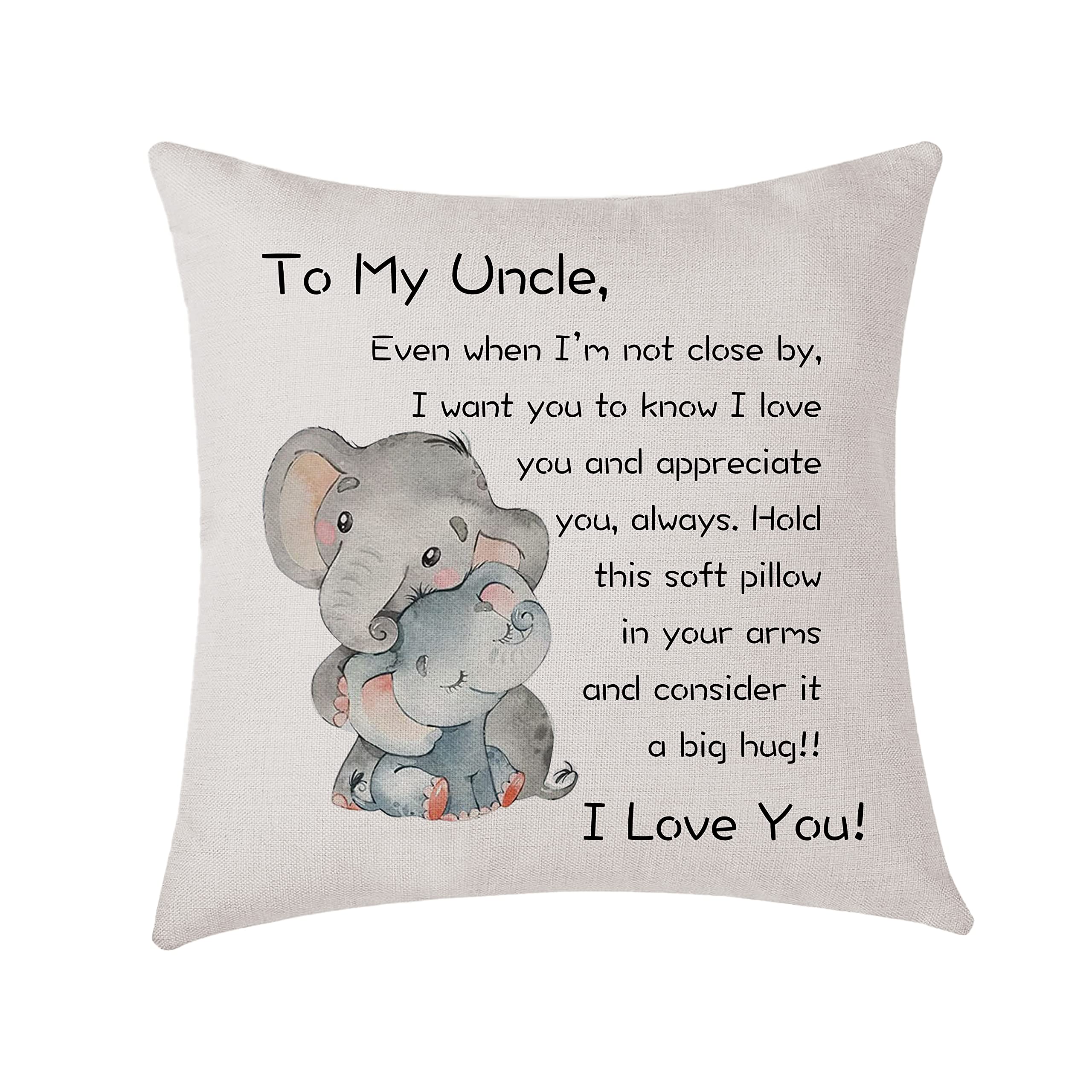 AMZKWY Uncle Gifts from Niece Nephew Cute Family Presents Cushion Cover Throw Pillow Cover 18x18 Inch Birthday Thanksgiving Xmas Gifts for Uncle