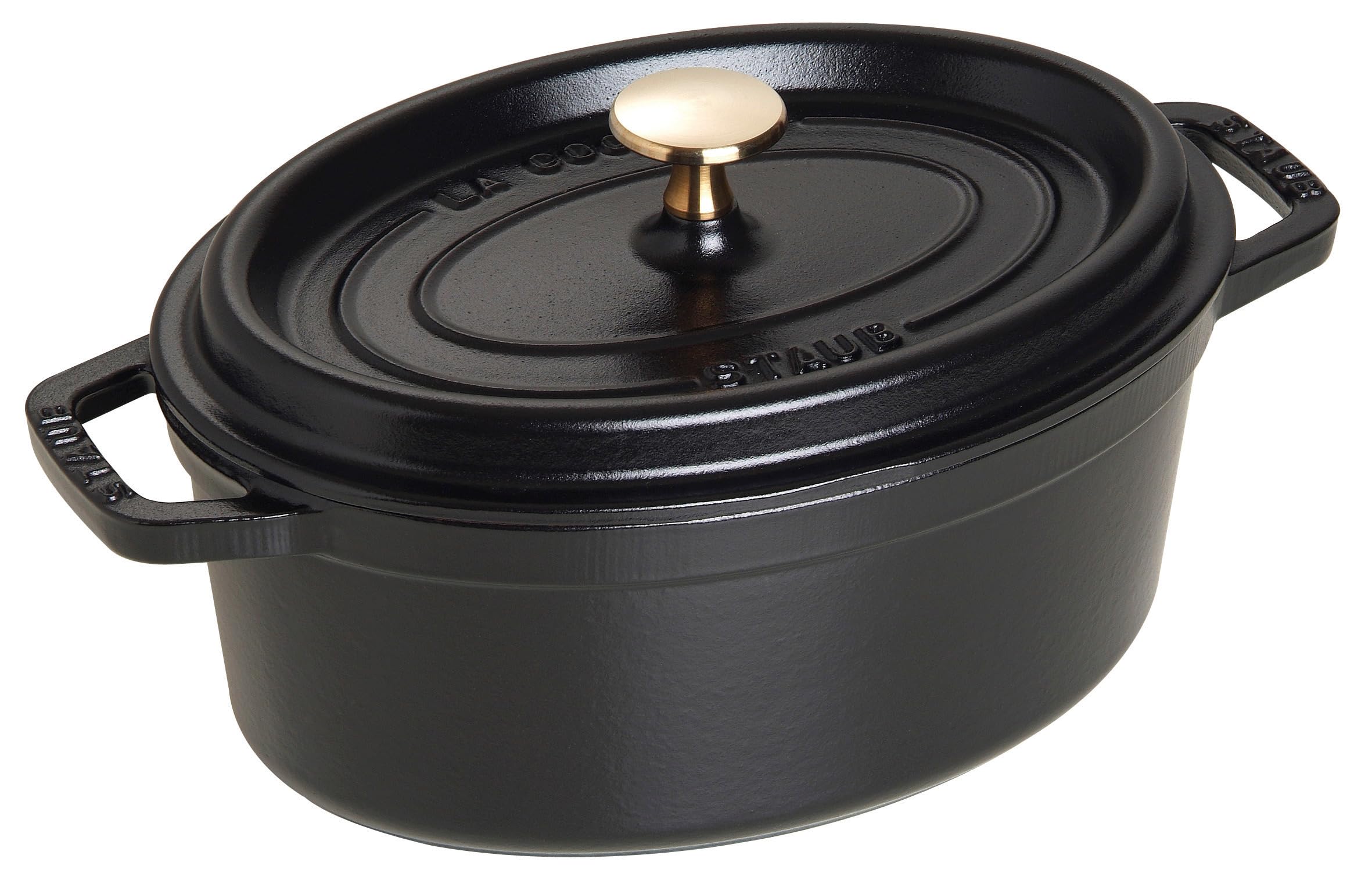 Staub Cast Iron Roaster/Cocotte, Oval 23 cm, 2.35 L, Black
