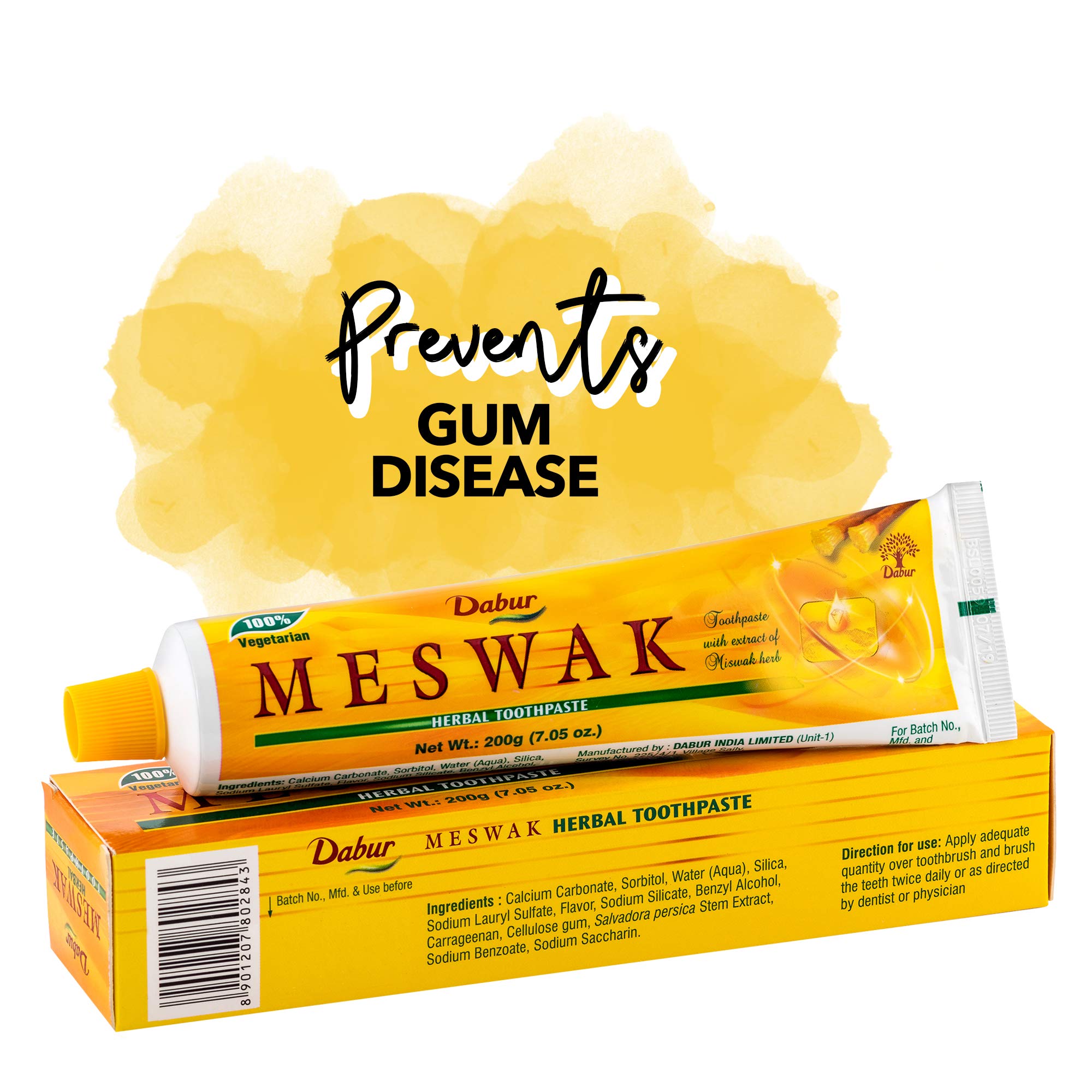 Dabur Meswak (Miswak) toothpaste 200 grams pack of 3 Buy Online in