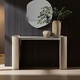 HanStrong 53.15" Faux Marble Pattern Entryway Table - Modern Narrow Console Table for Living Room and Hallway,Beige