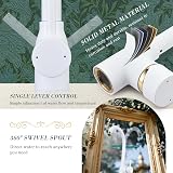 Hapilife White Kitchen Taps Mixer Single Lever Monoblock 360° Spout Gold view 7