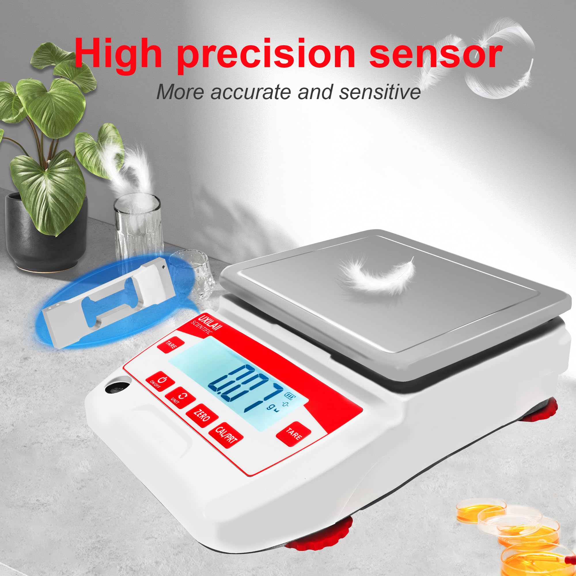 UXILAII SCIENTIFIC Lab Scale 5000g X 0.01g High Precision Electronic ...