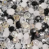 Songxi 1000pcs 4mm/6mm/8mm White Glass Beads for Jewelry Making, 10 Style 3 Size Crystal Beads for Bracelets Jewelry Making, Spacer Beads for Keychain Making Necklace Earring DIY Arts and Crafts