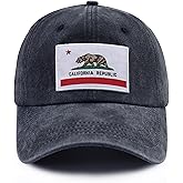 Czantyyn California State Flag Hats for Women Men, Adjustable Cotton California Bear Baseball Cap