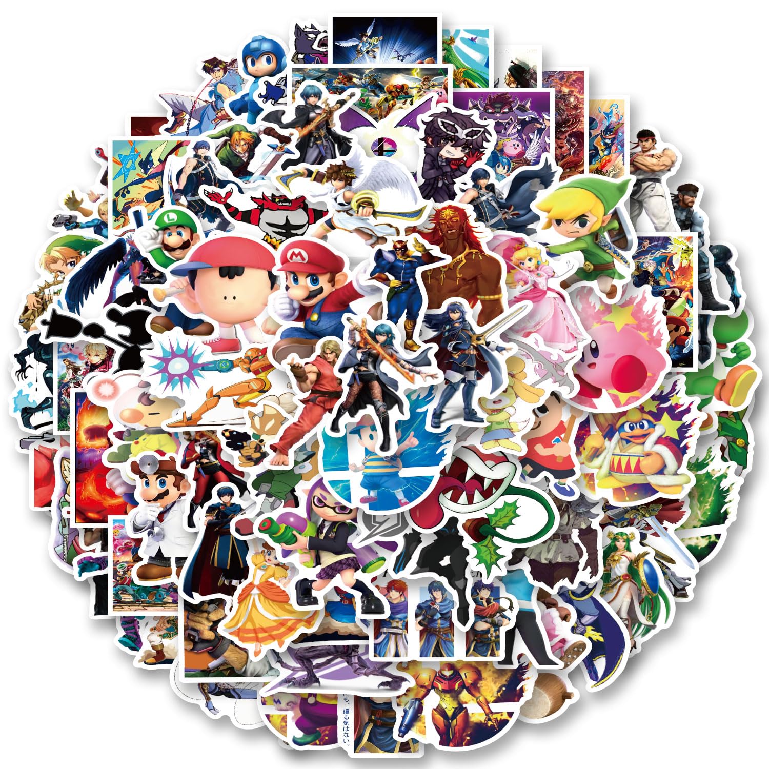 Photo 1 of 100pcs Super Smash Bro Stickers for Laptop, Cool Game Classic Cartoon Vinyl Decals for Laptop Water Bottle Luggage Cup Phone Tablet Flasks Bike Botebook Car,