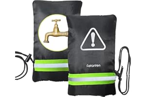 Outdoor Faucet Covers for Winter Freeze Protection, Fetanten 9" H x 6" W Outside Hose Bib Covers Faucet Socks with 420D Waterproof Oxford Fabric and Aluminized Thermal Insulation Fabric (2PCS)