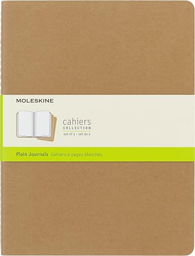 Moleskine Cahier Journal Set of 3 Notebooks Blank Pages 19 x 25 cm