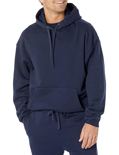 Amazon Essentials Men's Oversized-Fit Sweatshirt Hoodie (Available in Big & Tall), Navy, Small