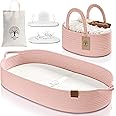 J&JOO Baby Changing Basket Includes Diaper Caddy - Portable, Breathable, Changing Table Topper, Changing Pad for Dresser, Cotton Rope Baby Basket, Baby Mat, Gift for Baby Shower