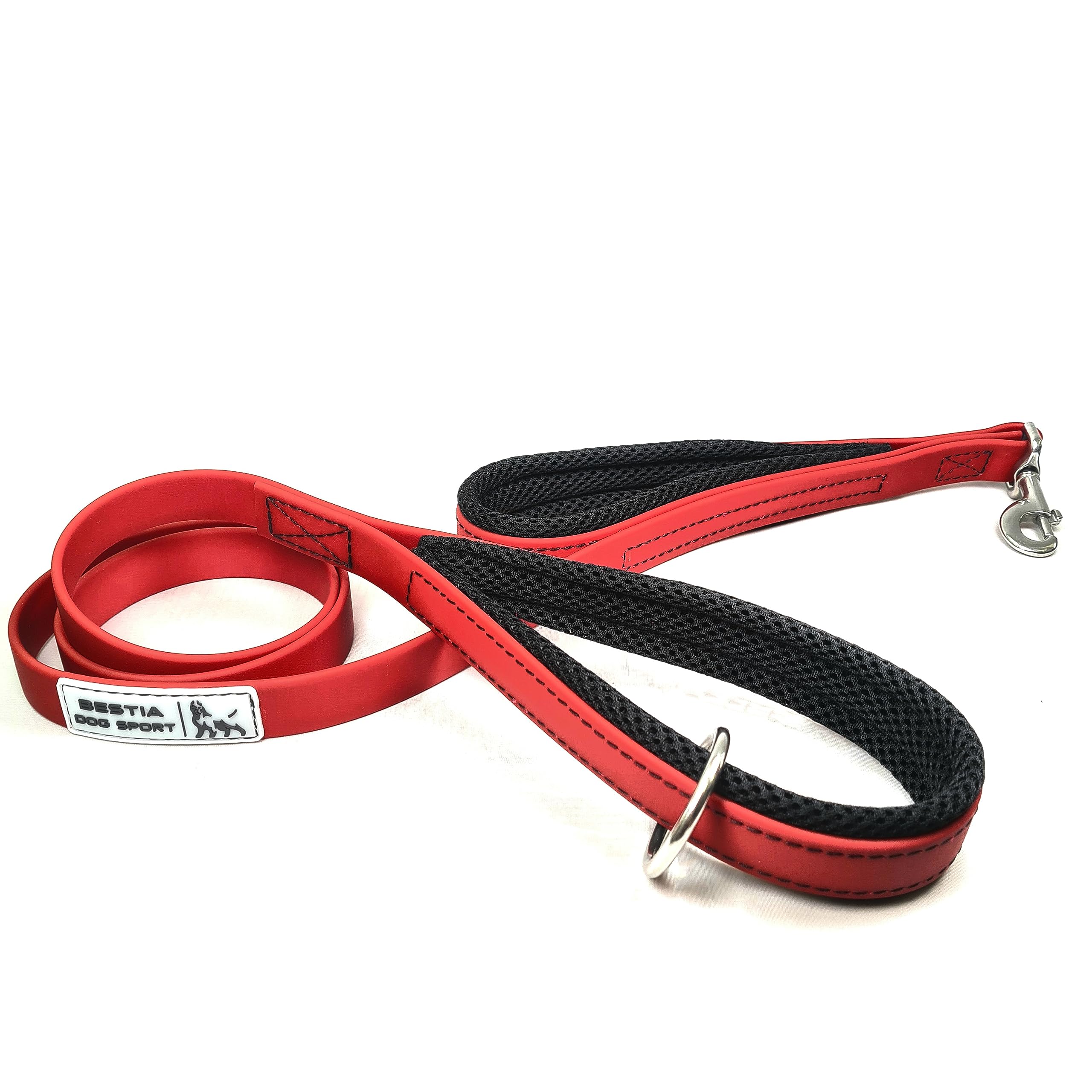 Bestia DOG SPORT DUAL HANDLE LEASH RED