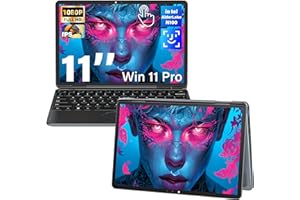 Svikou 11" Gray 2-in-1 Convertible Touchscreen Laptop, FHD (1920x1200) IPS Display, in tel N100 Processor, 16GB RAM 1TB SSD, Facial Recognition, Backlit KB, USB-C,Win 11 Pro for Students & Travel