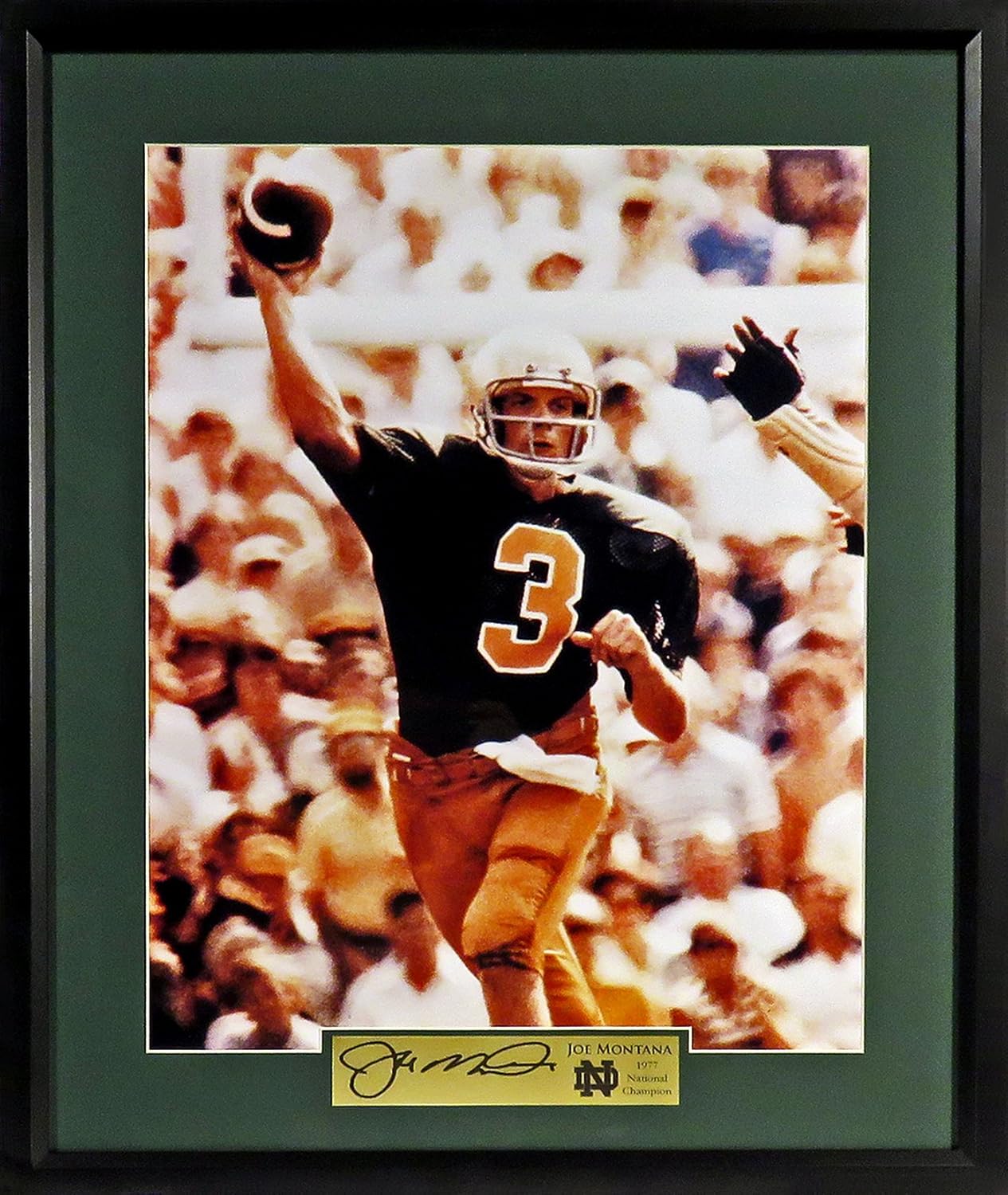 Joe Montana"Notre Dame" 11x14 Photo Framed (Engraved Series