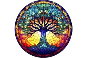 Fountor Tree of Life Diamond Art Kits for Adults - Stained Glass Diamond Painting Kits for Adults Beginners, DIY 5D Tree of Life Round Diamond Gem Art Kits for Gift Home Wall Decor 12x12inch