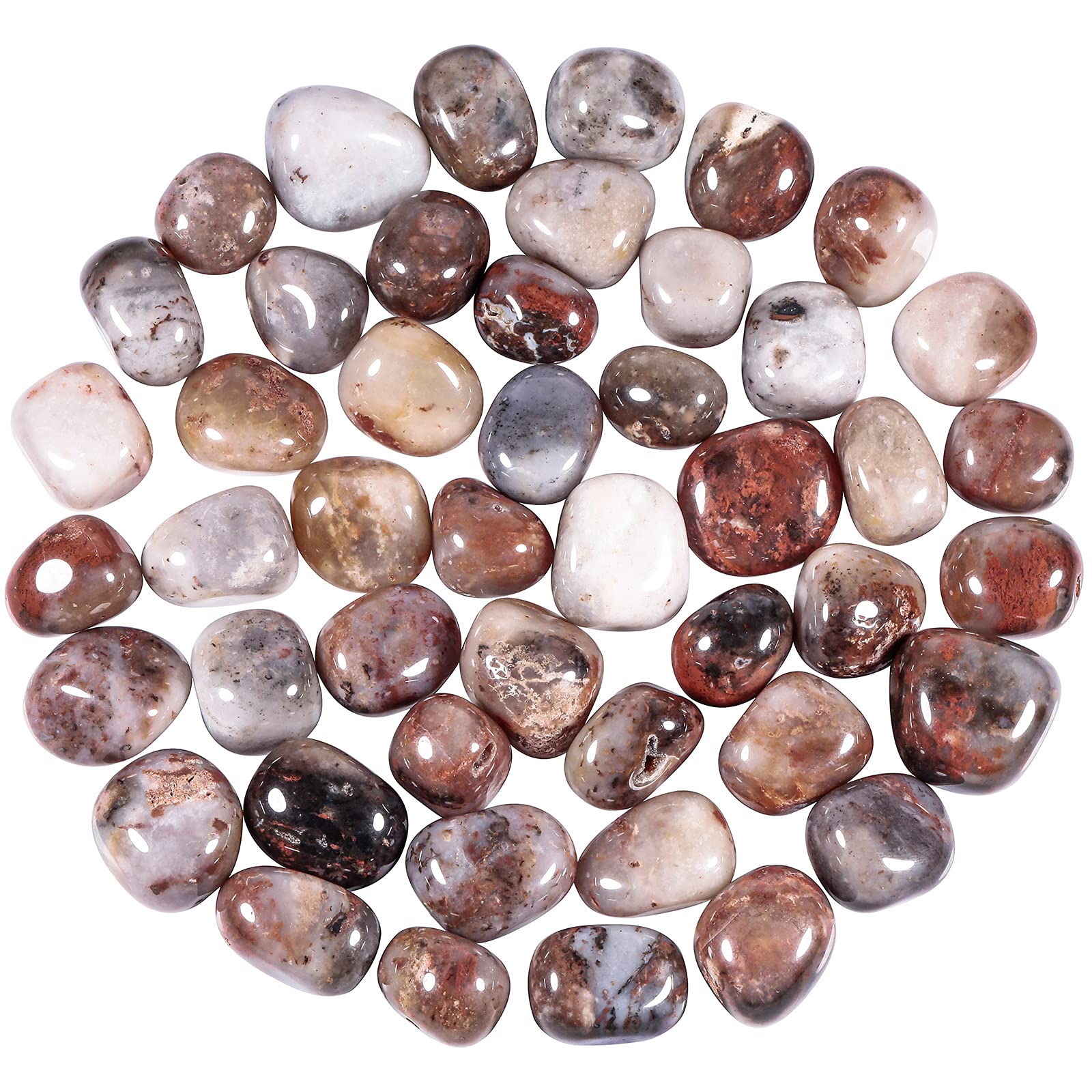 mookaitedecor 1lb/460g Agate Tumble Stones and Crystals Bulk Irregular Rocks Decorative Stones for Plant Pot Fish Tank Vase Bonsai Home Decor Reiki Healing Crystals for Wire Wrapping Arts and Crafts